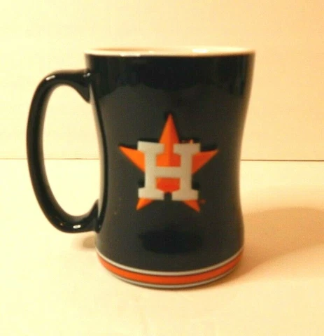 Houston Astros 14oz Sculpted Relief Coffee Mug Cup MLB Preowned EUC Cover