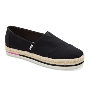 TOMS Damen Alpargata Plateau Espadrille Slipper schwarz schwerer Twill 7W - Bild 1 von 8