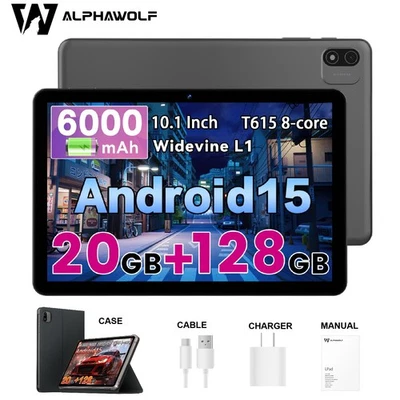 Android 15 WiFi Tablet bundle CASE 10in 20GB+128GB OTG Android Tablets Bluetooth - Image 1 of 4
