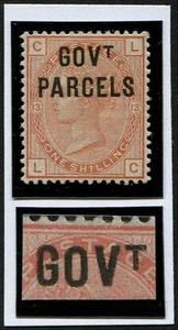 Govt Parcels 1/- Pl.13 SG O64a VARIEDAD, 'SIN PUNTO BAJO 'T' COMO NUEVO, excelente extra... - Imagen 1 de 1