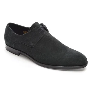 Men Barker Black Wallace Made in England Oxfords 7.5 Black Nubuck Blucher Shoes - Picture 1 of 7