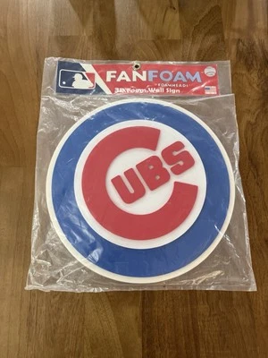 New MLB Chicago Cubs 3D Fan Foam Logo Wall Sign Made in USA - Image 1 of 4