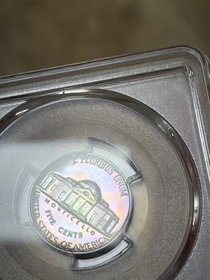 1961 TONED Jefferson Nickel 5c Proof PCGS PR67 PF 67 Toning Coin 5C cellophane  - Image 1 of 4