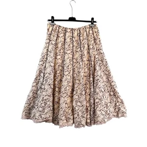 Peter Nygard Sz 12 Floral Cotton Silk Blend Lined A Line Long Skirt - Picture 1 of 6