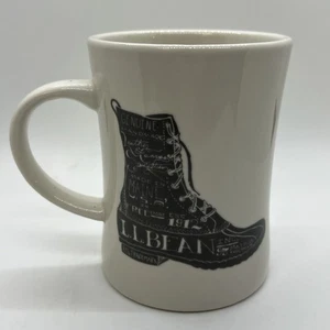 LL Bean Duck Boot Diner Stil Kaffeebecher Tasse weiß grau 12 Unzen Kapazität NEU! - Bild 1 von 6