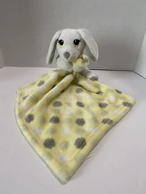 Little Beginnings White Puppy Dog Plush Lovey Yellow Gray - Image 1 of 4