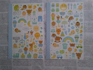 Scrapbook Crafts Doodlebug Stickers Baby Boy Stork Toys Bear Outfits Bottle Suns - Picture 1 of 3