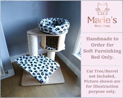 HANDMADE WEISS/SCHWARZE PFOTEN Katzenbett Ersatz für Naturparadies Katzenbaum Magnolia S