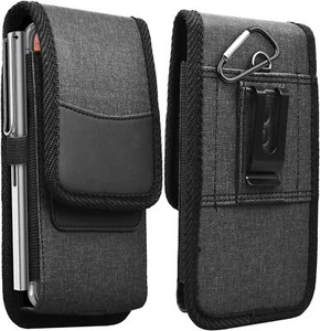 Vertical Nylon Cell Phone Holster Pouch Wallet Case with Belt Clip Loop Cover - Picture 1 of 18