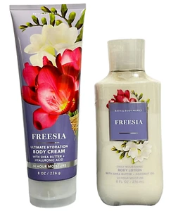 Bath & Body Works FREESIA 8 oz Body Cream & Lotion Shea Butter 24 hr Moisturizer - Picture 1 of 16