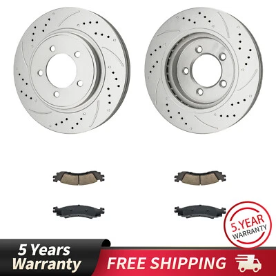 Front Drilled Brake Rotors Pads For Ford Explorer Mercury Mountaineer 2006-2010 - Image 1 of 4