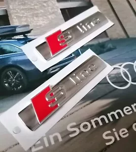 Original AUDI S-Line Schriftzug Logo Zeichen Emblem ( 2 Stück ) - Bild 1 von 7