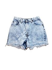Vintage 80s Sasson Acid Wash Denim Jean Shorts Size 11/12 High Rise 100% Cotton