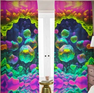 Surrealistische Blasen Unterwasser Verdunkelungsvorhänge Vorhänge Schatten U-Boot Wasser - Bild 1 von 3