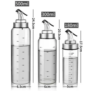 Cooking Oil Dispenser Olive Vinegar Pourer Glass Bottle Container 500/300/180ML - Picture 1 of 15