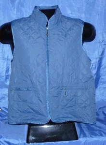 Bobbie Brooks Padded Vest Blue Adj Waist Size Large Zipper Front Excellent Cond! - Picture 1 of 7