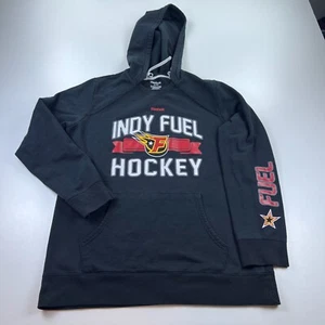 Reebok Indy Fuel Hooded Sweatshirt Womens Extra Large XL Black Hoodie ECHL - Picture 1 of 8