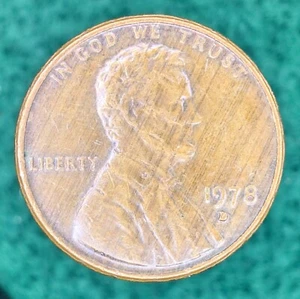 P69 1978 D Lincoln Memorial Cent Error Coin "Woody" Wood Grain in Planchet - Picture 1 of 2