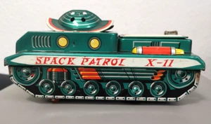 Yonezawa Japan X-11 Space Patrol Blechauto Blech Spielzeug Vintage Defekt - Picture 1 of 24