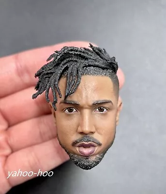 1/6 Black Panther Erik Killmonger Head Sculpt For 12" Action Figure Doll - Image 1 of 3
