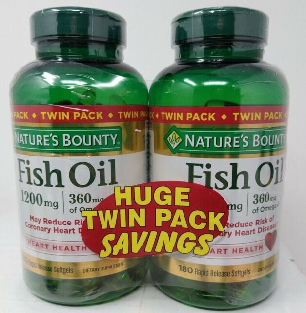 Nature's Bounty Fish Oil 1200 mg Rapid Release Liquid Softgels Twinpack