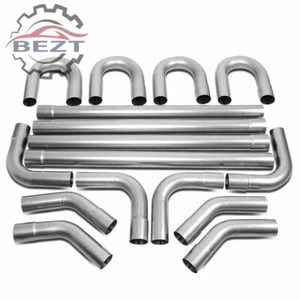 Universal 3" Mid-Steel U Bend Straight DIY Custom Exhaust Tubing Pipe Kits 16Pcs - Picture 1 of 6