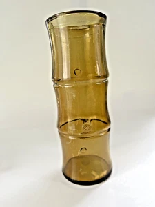 Vintage 1970s Vidrios San Miguel Amber Recycled Glass Bamboo Vase 11.75” A01414 - Picture 1 of 9