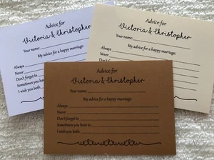 Tarjetas de consejos de boda PERSONALIZADAS Novia y novio Boda actividad juego Libro de visitas - Imagen 1 de 2