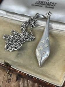 Set Heide Sterling Silber Tropfen Anhänger Halskette 925 Blume Floral Schottisch 46 cm - Bild 1 von 8