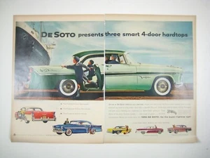 1956 Vintage De Soto 4 Door Hardtops Print Ad Luxury Car - Picture 1 of 2
