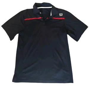 Mens Black Wilson Small (S) Breathable Collared Sports Top Cycling Tennis VGC - Picture 1 of 1