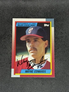 Wayne Edwards Chicago White Sox 1990 Topps Debut Signed Auto Card #34 ~ COA - Picture 1 of 3
