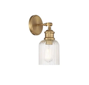 Savoy House 1-Light 12" Wall Sconce, Natural Brass/Ribbed - M90083NB - Picture 1 of 1