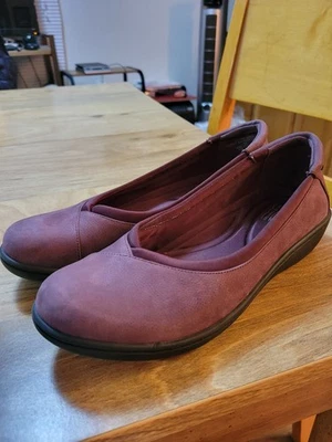 Deep Berry вино замши кожи неглубокий носок комфорта плоскостях на бас размер 8-M. ЧИСТЫЙ!! - Изображение 1 из 4