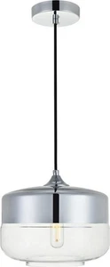 Ashwell Chrome Glass Pendant Light | Elegant Lighting - Picture 1 of 1