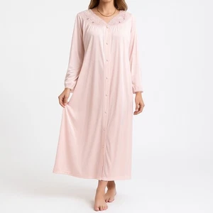 Shadowline Pink Nylon Lace Floral Embroidered Nightgown Medium Vintage 70s 80s - Picture 1 of 11