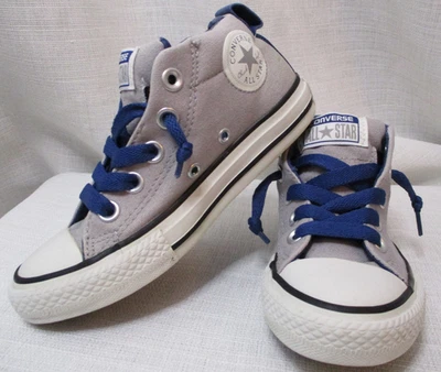 匡威 CONVERSE All Star 帆布系带中帮运动鞋灰色,儿童青少年 12 码 — 第 1/4 张图片