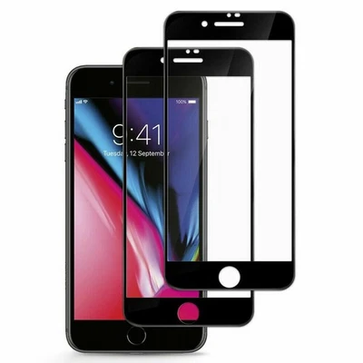 Protector de pantalla de vidrio templado de cubierta completa negro 10 piezas para iPhone i7 (4,7") Foto 1 de 4