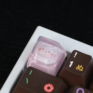 Translucent Cute Cartoon Kt Cat Keycap Cross Axis Mechanical Keyboard Keycap _mo - Afbeelding 1 van 7