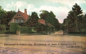 Postcard Entrance Forest-Hill Residence Of John D. Rockefeller Cleveland Ohio OH - Picture 1 of 2