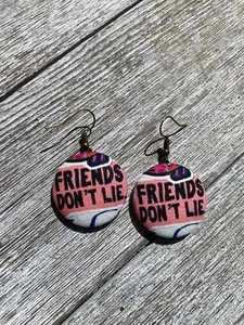 Stranger Things Friends Don’t Lie Dangle earrings gift - Picture 1 of 3