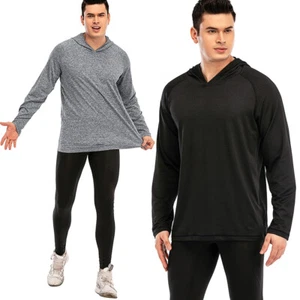 US Men Hooded Sweatshirt Pullover Tops Long Sleeve T-Shirts Slim Hoodies Fashion - Picture 1 of 14