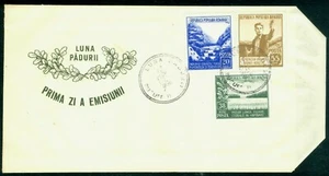 1953 Forestry,Forest Month,Forester,Tree,Mountain river,Field,Romania,M.1439,FDC - Picture 1 of 2