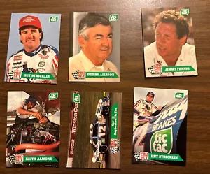 1992 Pro Set Tic-Tac Hut Stricklin NASCAR COMPLETE Insert Set 6 Racing Cards - Picture 1 of 1