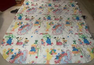 VTG Sesame Street Full Size Bedspread Roller Coaster Fair Burlington 81x97 Rare! - Picture 1 of 9