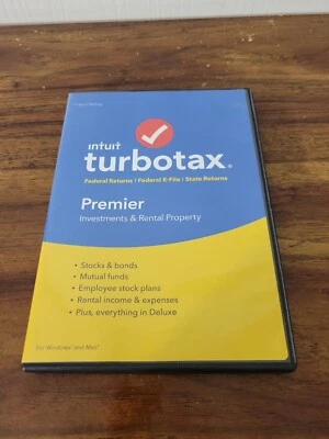 USED 2018 TurboTax Premier Investments & Rental Property, Fed & State Income Tax - Image 1 of 3