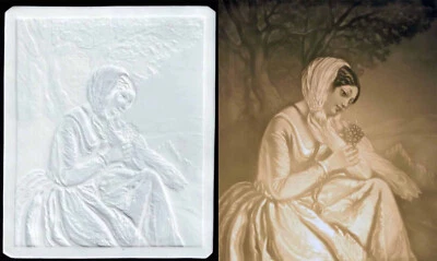 LE BOUQUET - LITHOPHANIE P.P.M. 343 vers 1850 / magic lantern - Photo 1/3