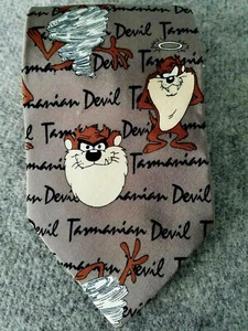 necktie TIE  TASMANIAN DEVIL 100% silk  Warner Bros 1996 82871 Korea - Picture 1 of 6