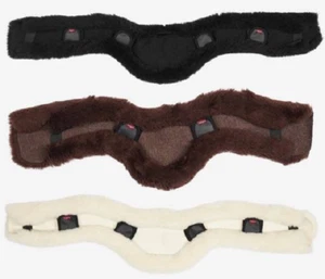 LeMieux Merino+ Anatomic Jumping Girth Cover Long GP Wool Black/Natural/Brown - Picture 1 of 14