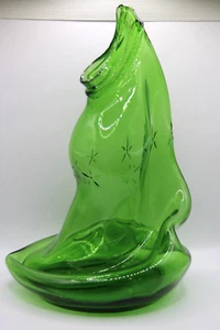 Vintage Melted Green Glass Bottle Art MCM Repurposed (Great for rings ect...) - Picture 1 of 10
